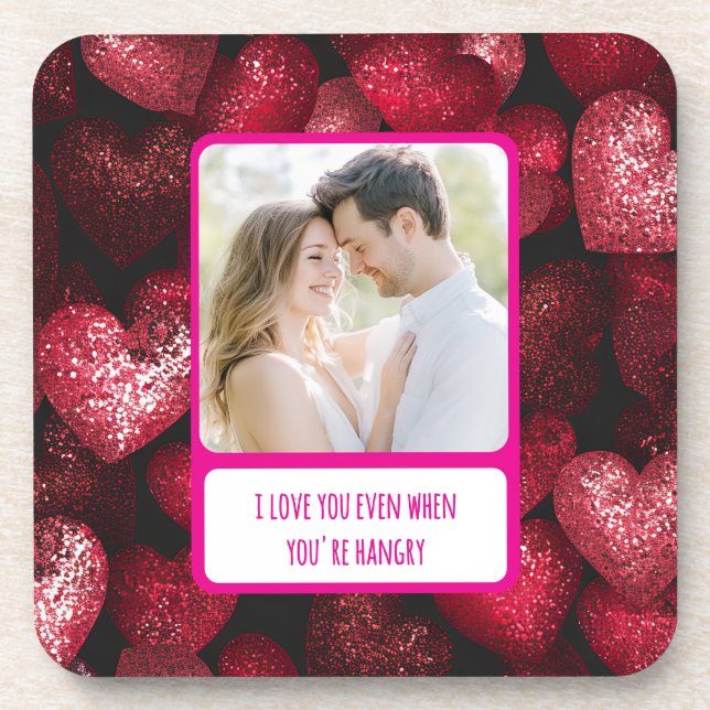 Porta-copo Glittery Love When You are Hangry (Frente)