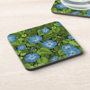 Porta-copo Glória da manhã em azul e verde