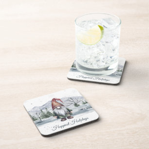 Porta-copo Gnomo de Feriado de Aquarela