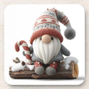 Porta-copo Gnomo de Natal bonito com uma Canela Doce em um Lo