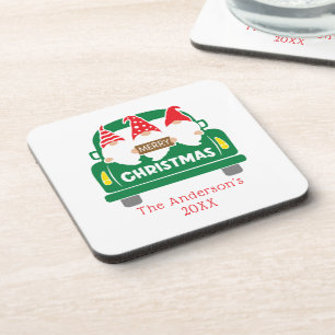 Porta-copo Gnomos de Natal Personalizados Caminhão Natal