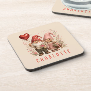 Porta-copo Gnomos do Dia dos Namorados Florais Personalizados