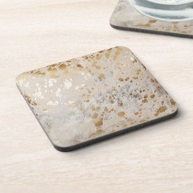 Porta-copo Gold Cowhide Print Metallic (Left Side)