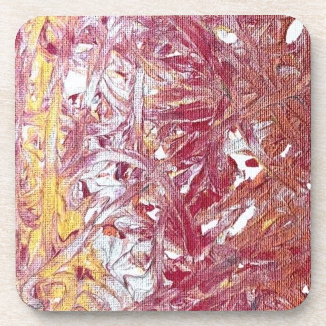 Porta-copo Gold, Silver, Red, Rose Gold, Marble Artwork (Frente)