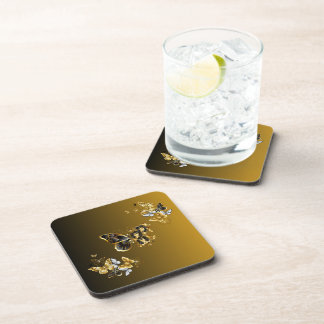 Porta-copo Golden Euphony – Black & Gold Butterfly Art