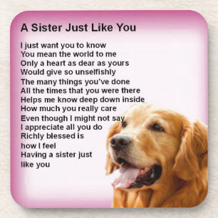 Porta-copo Golden retriever - poema da irmã