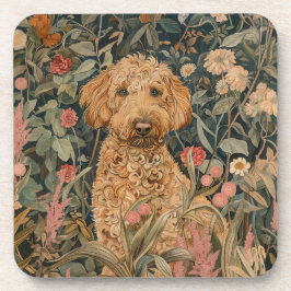 Porta-copo Goldendoodle Puppy no Jardim do Estilo William Mor