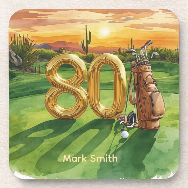 Porta-copo Golf 80th Birthday at Arizona (Frente)