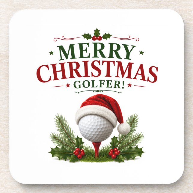 Porta-copo Golfe tema de Natal para golfista (Frente)