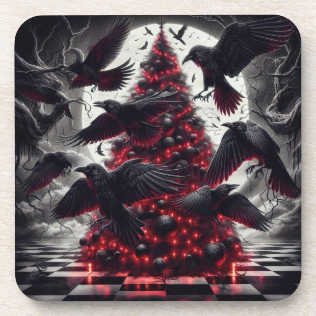 Porta-copo Gothic Christmas Tree | Dark Holiday Decor  (Frente)