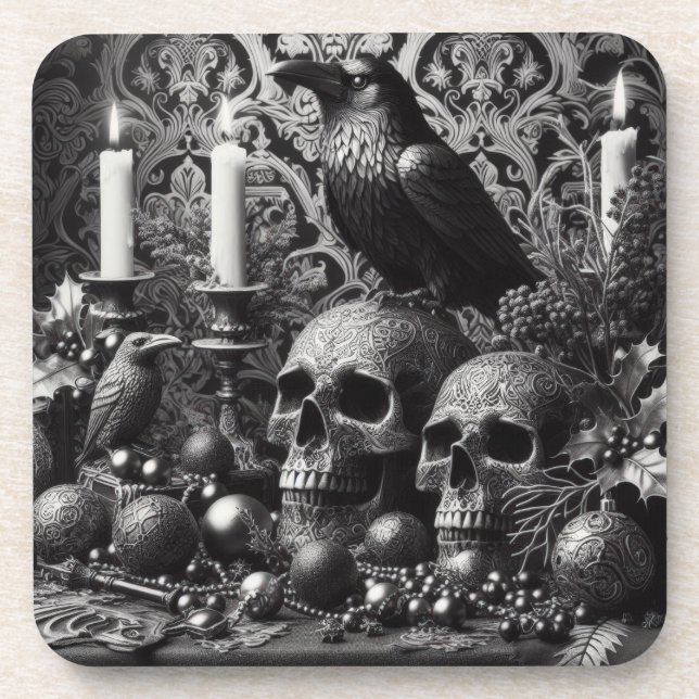 Porta-copo Gothic Skeleton Candle | Dark Monotone Halloween  (Frente)