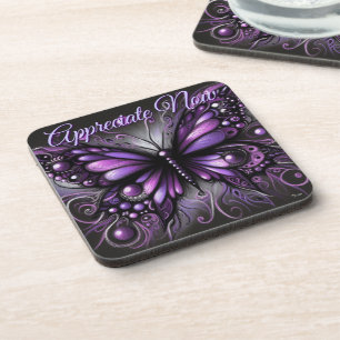 Porta-copo Gótico Caprichoso Borboleta Roxa Personalizada