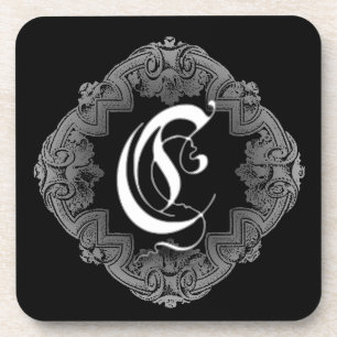 Porta-copo Gótico Elegante C Inicial