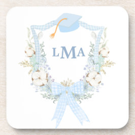 Porta-copo Graduação em Monograma de Gingham Meridional