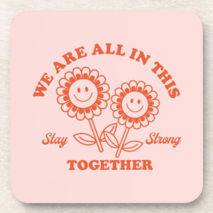 Porta-copo Gráfico da Flor Retro Feliz