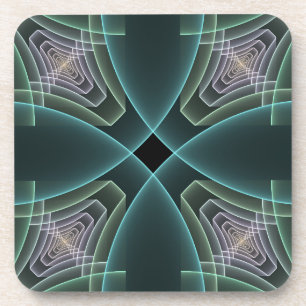 Porta-copo Gráfico de Arte Geométrica Teal Moderna