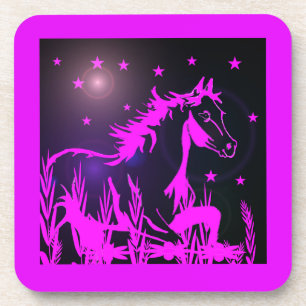 Porta-copo gráfico do cavalo selvagem, cor-de-rosa