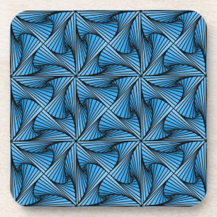 Porta-copo Gráfico Geométrico 3D Torção Espiral Azul