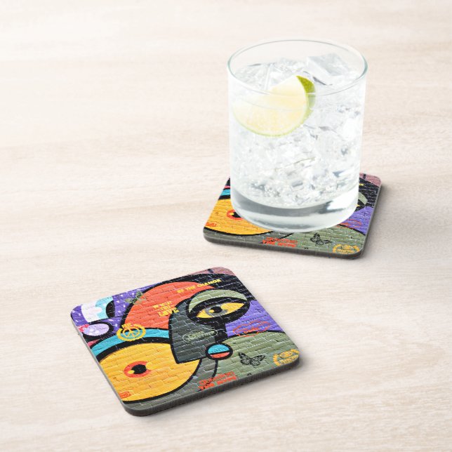 Porta-copo Grafite de Amesterdã, colorido e legal, (Lado Direito)