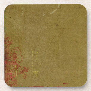 Porta-copo Grafite Grungente Com Floral Vermelho