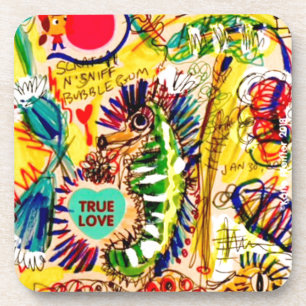 Porta-copo grafites do cavalo de mar