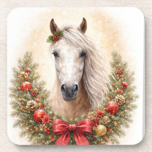 Porta-copo Grande Coroa de Natal com Cavalo