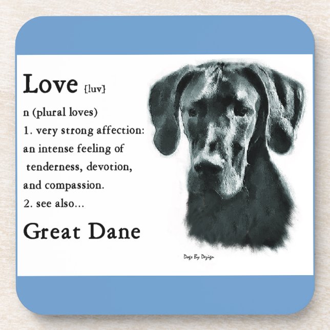 Porta-copo Grande Dane Love (Frente)