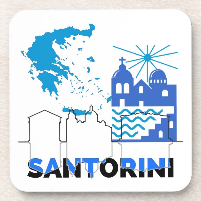Porta-copo Grécia Santorini.b (Frente)