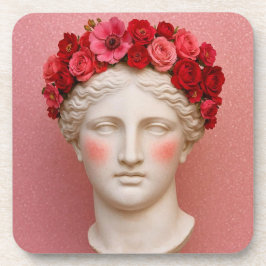 Porta-copo Greek ancient floral woman coaster.