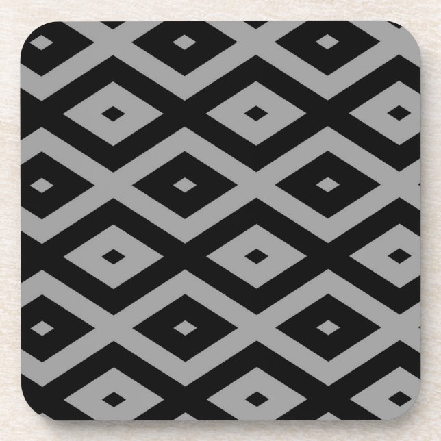 Porta-copo Grey and black diamond pattern (Frente)