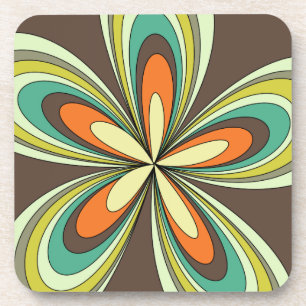 Porta-copo Groovy 60s 70s Hippie Flower Brown Retro Daisy