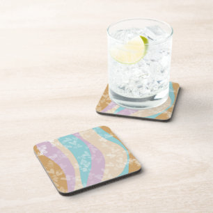 Porta-copo Groovy Marble Swirls Pastel Heart Stamps   