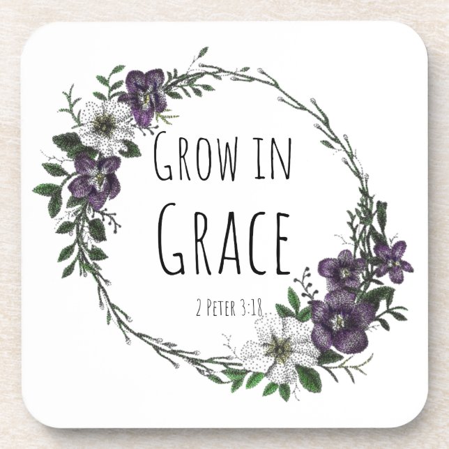 Porta-copo Grow in Grace Plastic Coaster (Frente)
