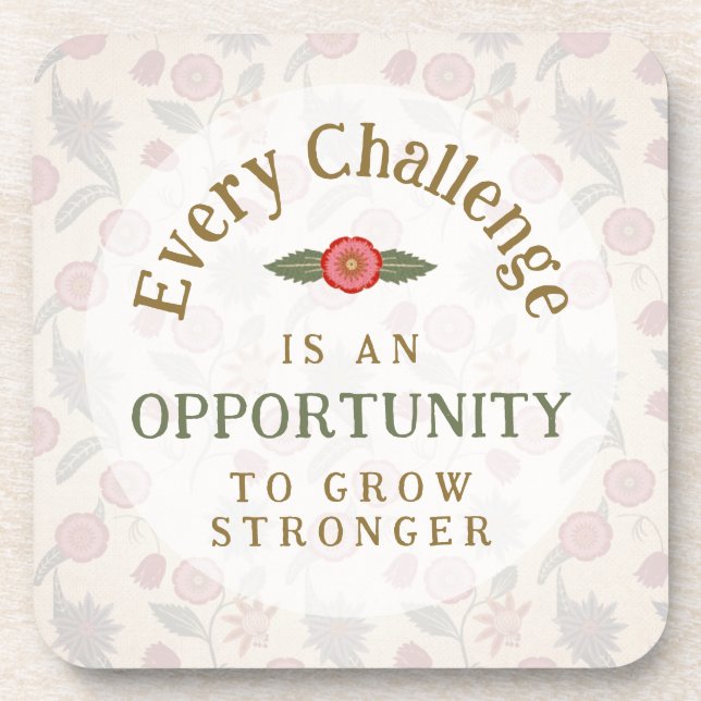 Porta-copo "Grow Stronger" Affirmation (Frente)