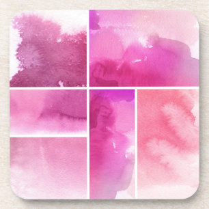 Porta-copo Grupo do abstrato 3 pintados mão da aguarela