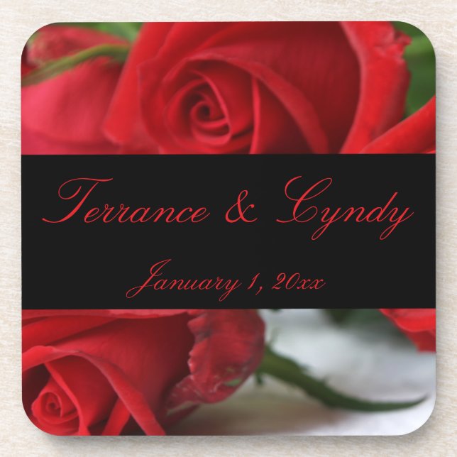 Porta-copo Grupo pessoal do buquê da rosa vermelha de portas (Frente)