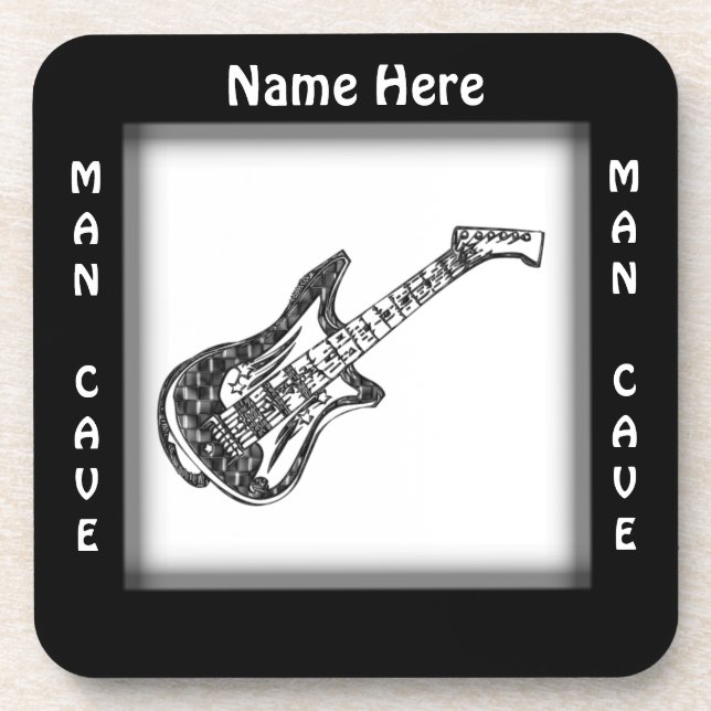 Porta-copo Guitar Man Cave CUSTOMIZE  Coaster (Frente)
