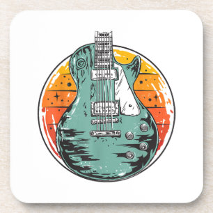 Porta-copo Guitarra Elétrica Retro Sunset Vintage Music Banda