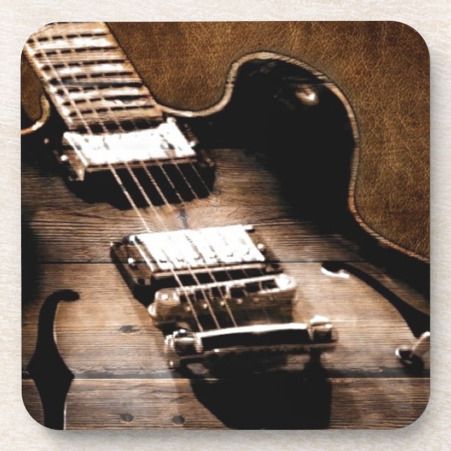 Porta-copo Guitarra ocidental de madeira da música country do (Frente)