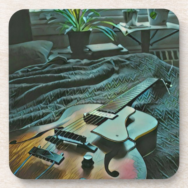 Porta-copo Guitarrista acústico (Frente)