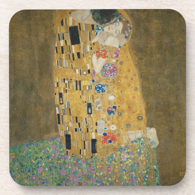 Porta-copo Gustav Klimt - O Beijo (Frente)