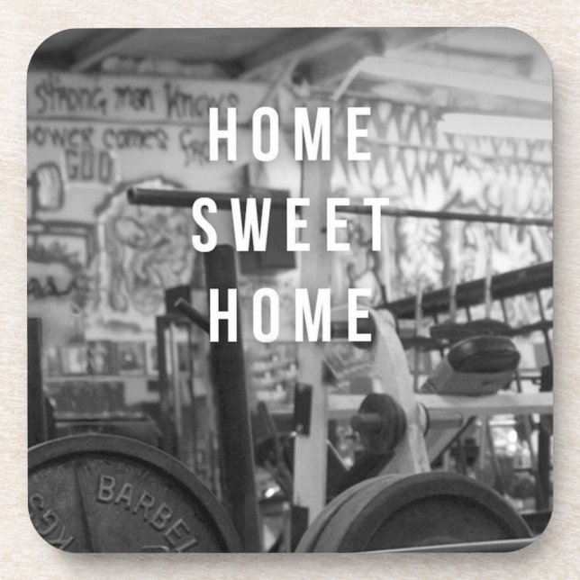 Porta-copo Gym - Home Sweet Home - Barbell - Workout (Frente)