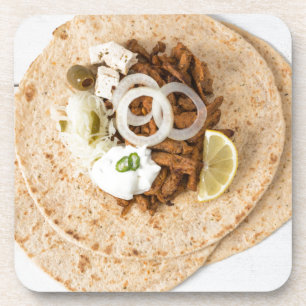 Porta-copo Gyros pita com tzatziki coleslaw azeitonas e feta