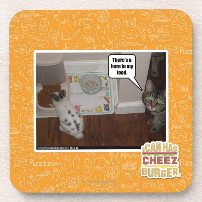 Porta-copo Há uma lebre em meu alimento (Frente)