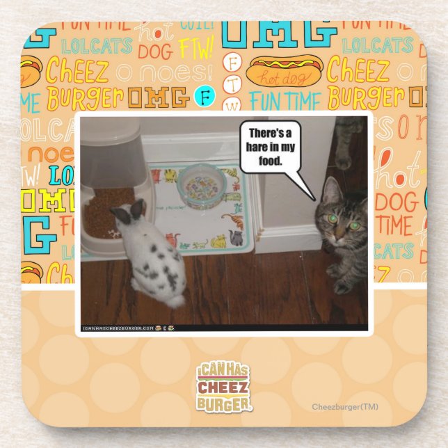 Porta-copo Há uma lebre em meu alimento (Frente)