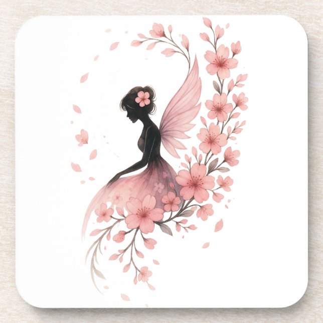 Porta-copo Hada Rosa con Flores de Sakura (Frente)