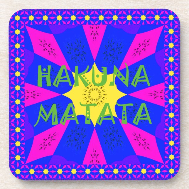 Porta-copo Hakuna Matata Belos Design de Cores Incríveis (Frente)