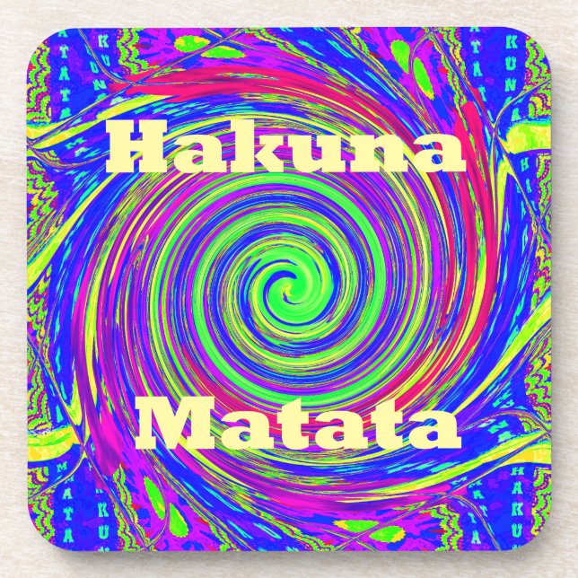 Porta-copo Hakuna Matata – Design Giratório com Cores Vibrant (Frente)
