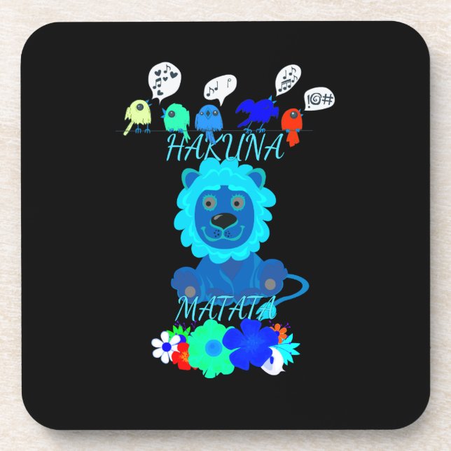 Porta-copo Hakuna Matata Lion Art Impressão (Frente)