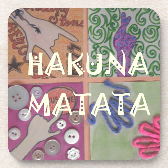 Porta-copo Hakuna Matata - Sinal de Arte Impressão (Frente)